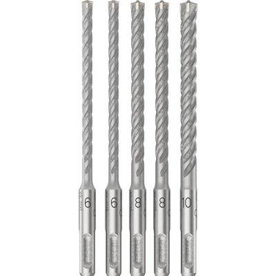 Abbildung von Bosch 5X PRO SDS plus Hammerbohrer Set (für Beton, Kalk und Sandsteine, Ø 6 10 mm, Professional Zubehör Bohrhammer)
