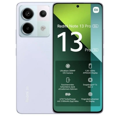 Abbildung von Xiaomi Redmi Note 13 Pro 5G 12GB/512GB Lila mit Vodafone Vertrag unbegrenzt telefonieren + 35000 MB