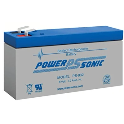 Abbildung von Bleiakku Akku Powersonic PS 832 PS832 8V 3,2Ah Rechargeable Sealed Lead Acid (SLA) Battery AGM/Blei Vlies
