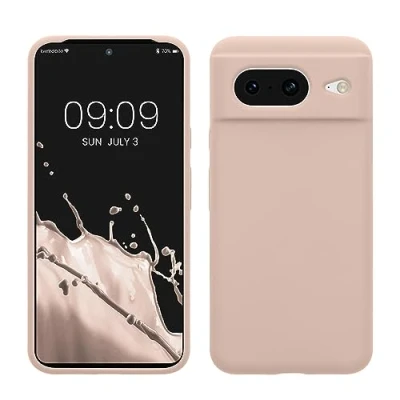 Abbildung von kwmobile Hülle kompatibel mit Google Pixel 8 Silikon Handy Case Handyhülle weiche Oberfläche kabelloses Laden Coconut Swirl