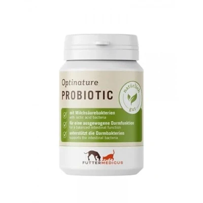 Abbildung von Futtermedicus Optinature Probiotic 120 Kapseln Ergänzungsfuttermittel für Hunde und Katzen Zur Unterstützung des Magen Darm Trakts Reich an Milchsäurebakterien