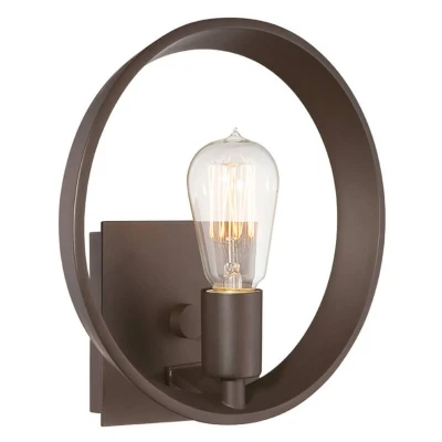Abbildung von Quoizel QZ Theater ROW1WT Wandleuchte Row 1xE27 Metall Bronze H:25,4cm L:10,2cm B:25,4cm dimmbar