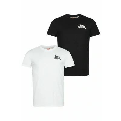 Abbildung von Lonsdale Normale Passform Doppelpack Blairmore Tshirt print, Herren, Größe: XXL, Black white