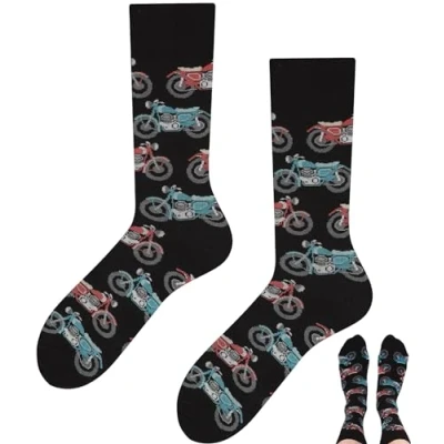Abbildung von TODO Socken Motorrad Motiv, Geschenke für motorradfahrer, Lustig, männer, Herren 47 50