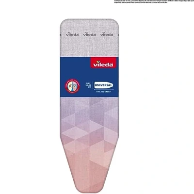 Abbildung von Vileda Diamond Bügelbrettbezug, titanbeschichtete hitzebeständige Bügelauflage, Universalgröße für Bügelflächen 120 130 cm Länge x 38 45 Breite, Dampfbügeleisen geeignet, Oeko TEX Zertifiziert