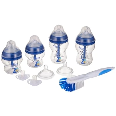 Abbildung von Tommee Tippee Advanced Anti Colic Newborn Baby Bottle Starter Set, Breast Like Teat and Heat Sensing Technology, Blue