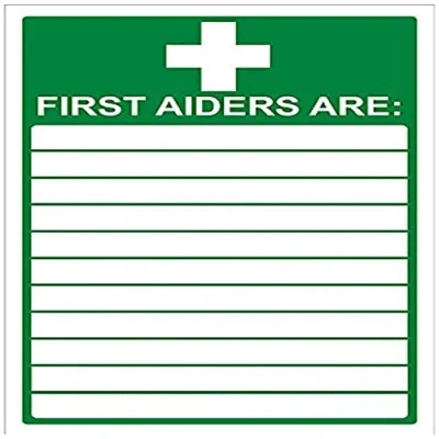 Abbildung von VSafety First Aiders Schild, Hochformat, 200 mm x 300 mm, selbstklebendes Vinyl