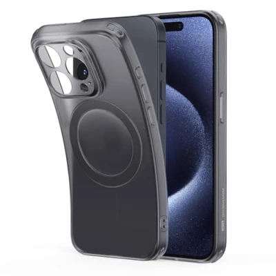 Abbildung von ESR für iPhone 15 Pro Hülle, klares Silikon Case mit MagSafe, stoßfeste dünne Abdeckung, vergilbungsbeständige transparente TPU Handyhülle, Zero Serie, Schwarz