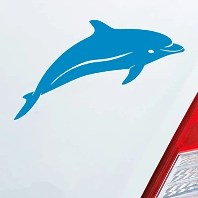 Abbildung von Hellweg Druckerei Delphin Delfin Fisch Tier Tuning Auto Aufkleber Sticker Heckscheibenaufkleber