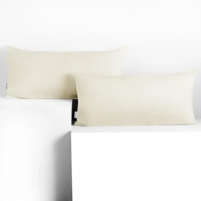 Abbildung von DecoKing 2 Kissenbezüge 40x80 cm Baumwolle Reißverschluss Ecru Amber