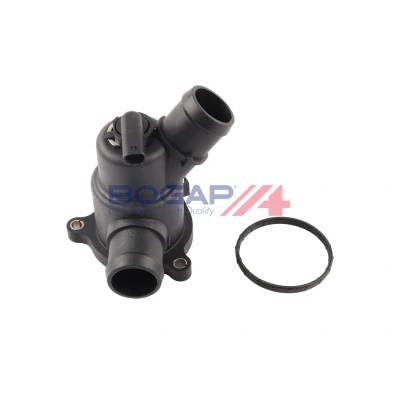 Abbildung von BOGAP C4245119 Kühlwasserthermostat 89C mit Temperatursensor Kunststoff MERCEDES BENZ: B Klasse, A CLA Coupe