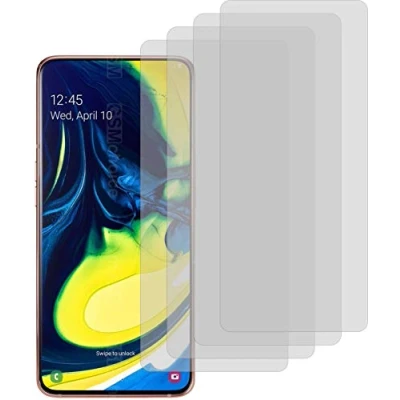 Abbildung von 4ProTec I 4X Crystal Clear klar Schutzfolie für Samsung Galaxy A80 Displayschutzfolie Bildschirmschutzfolie Schutzhülle Displayschutz Displayfolie Folie