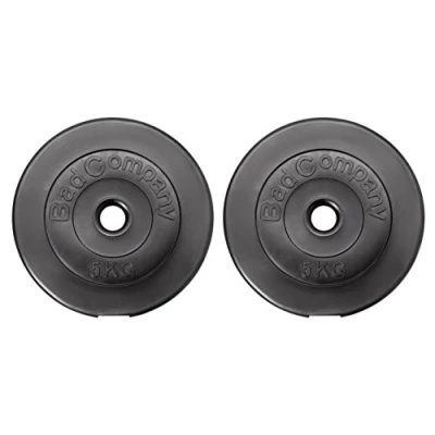 Abbildung von Bad Company Hantelscheiben 30/31 mm Kunststoff 2 x 1,25 kg I Gewicht 1,25kg Paarweise Gewichte für Langhantel und Kurzhantel