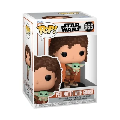 Abbildung von Funko Pop! Vinyl: Star Wars: The Mandalorian S9 Peli Motto mit Grogu (The Child, Baby Yoda) Vinyl Sammelfigur Geschenkidee Offizielle Handelswaren Spielzeug Für Kinder und Erwachsene