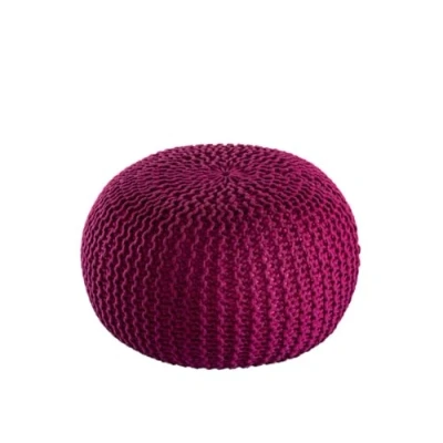 Abbildung von Amago home Pouf Outdoor ø 55 o. 45cm Bodenkissen Sitzpouf Hocker wetterfest pflegeleicht &amp; nachhaltig Größe 45 cm, Farbe bordeaux amaranth