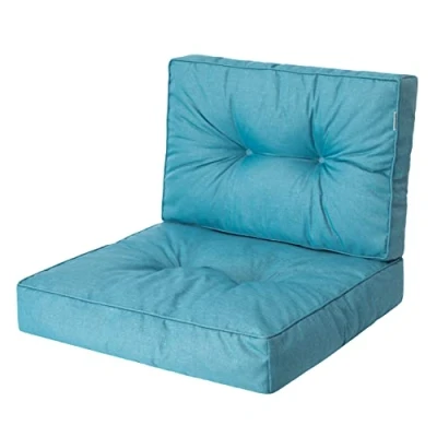 Abbildung von PillowPrim, Palettenkissen, Stulhkissen, Rattansessel, Outdoor, Auflage, Sitzkissen, Stuhlkissen, Rattanmöbel, Blau, 60 x cm