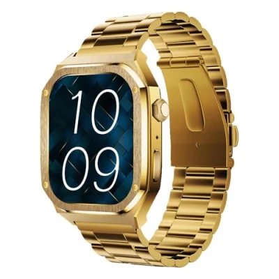 Abbildung von Maxcom FW65 Iron S Herren Schmuck Smartwatch BijouWatch® 5.0 cm Amoled Bildschirm 2.5D Glas Anruffunktion IP68 Sport Tracker 2 Armbänder Gold