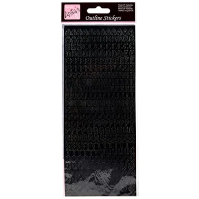 Abbildung von Anita&#039;s Konturensticker, Klebefolie, Schwarz, 29.22 x 10.55 0.070000000000000007 cm