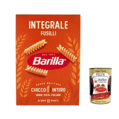 Abbildung von 10x Pasta Barilla Fusilli Integrali Vollkorn italienisch Nudeln 500 g pack + Italian Gourmet polpa 400g