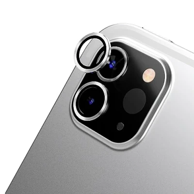 Abbildung von RhinoShield【2er Pack Schutz für Smartphone Kamera kompatibel mit[iPad Pro 2/3/4/ iPad 4/5/6] Fingerabdruck und kratzresistentes Schutzglas mit Aluminium Ring hohe optische Klarheit Silber