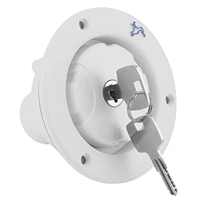 Abbildung von Buachois Tankdeckel 80mm Wassertankdeckel mit 2 Schlüsseln Auslaufsicherer Wasser Trinkwasser Wasserdeckel für Wohnmobil Wohnwagen RV Camper, ID 38mm Wasserleitungen 30 40mm Türschild Dicke