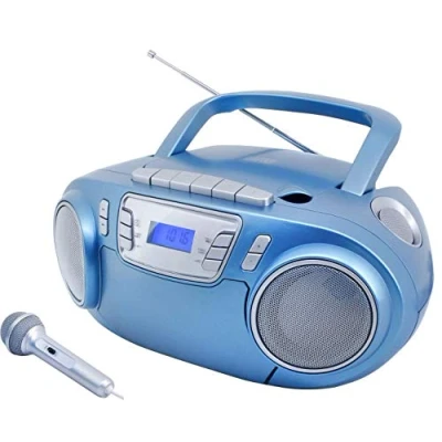 Abbildung von Soundmaster SCD5800BL CD Player Kassettenrekorder tragbar LED USB Mikrofon Karaoke Radiorecorder