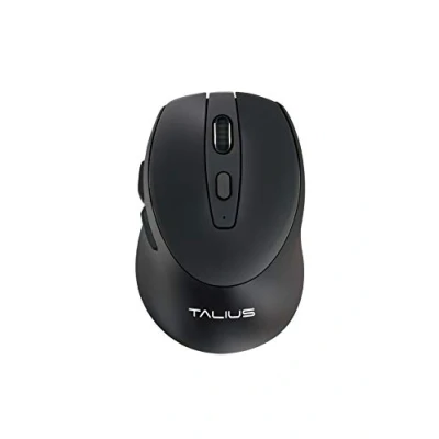 Abbildung von Talius Kabellose Maus MO701 Black mit Nano USB Empfänger und Dual Technologie. Ermöglicht den Austausch von 2,4G RF Modus auf Bluetooth nur einem Tastendruck.