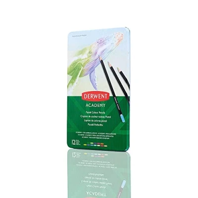 Abbildung von Derwent Academy Pastellstifte, 12er Set in Dose, Für Aufstrebende Künstler, Buntstifte Pastellfarben, Ideal zum Malen und Zeichnen, Pastellfarben Stifte Premium Qualität, 2306022