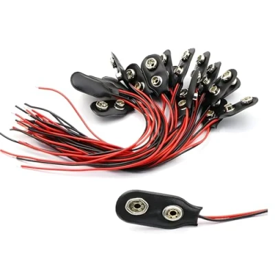 Abbildung von CESFONJER 30 Stücke Batterie Clip Anschluss mit 15cm Anschlusskabel für 9v Blöcke I Form schwarz