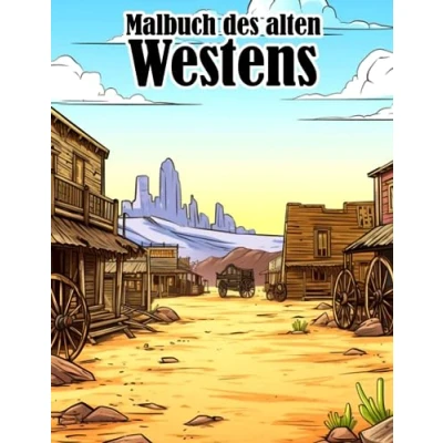 Abbildung von Malbuch des alten Westens: Leben in den amerikanischen Western Illustrationen Geschenke zur Entspannung und Stressabbau für Jugendliche Erwachsene