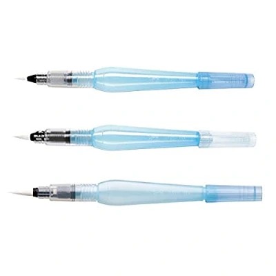 Abbildung von Pentel XFRH/3 BFM Aquash Wassertankpinsel mit hochwertiger Nylon Spitze, 3er Set (fein, mittel, breit)