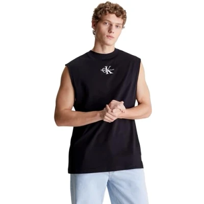 Abbildung von Calvin Klein Jeans Monologo Sleeveless TEE Top, Herren, Größe: Large, Black