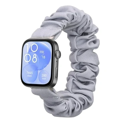 Abbildung von kwmobile Ersatz Armband kompatibel mit Huawei Watch Fit 3 Smartwatch Scrunchie Haargummi Design Blaugrau Innenmaße 14 19 cm