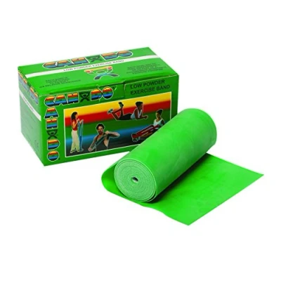 Abbildung von CanDo Trainingsband / Gymnastikband Spenderbox Länge 5,5 m grün (medium)
