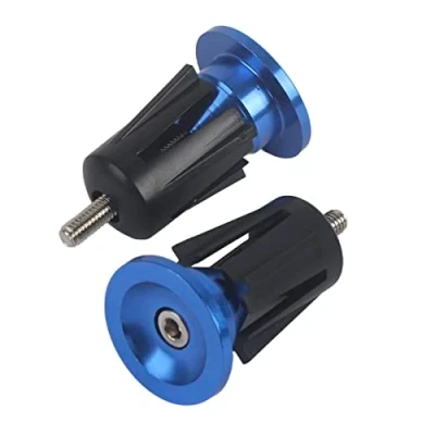 Abbildung von Dilwe Fahrradlenker Endkappe, Aluminiumlegierung Fahrrad Lenker Endkappen Bar Ends Lenkerstopfen für Rennrad Mountainbike(Blau)