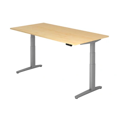 Abbildung von Hammerbacher Schreibtisch XBHM2E Ahorn/Silber