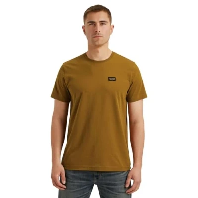 Abbildung von PME Legend Herren Rundhals T Shirt Cold DYE Regular Fit Schwarz Weiss Grün Blau, Größe:XXL, Farbe:8187 Golden Brown