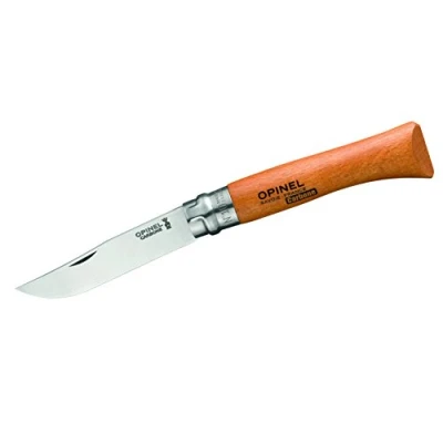 Abbildung von Camping Messer Stahl Taschenmesser Klappmesser Holz Griff No.10 Carbon