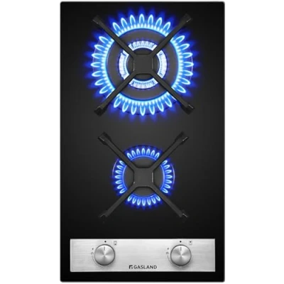 Abbildung von GASLAND GH30BF Glas Gaskochfeld Einbau Kochfeld 2 Flammig, 30 cm Gas Autark Gaskochfeld, 5200 W Butan Gasherd, mit Wok Brenner, LPG/Erdgas
