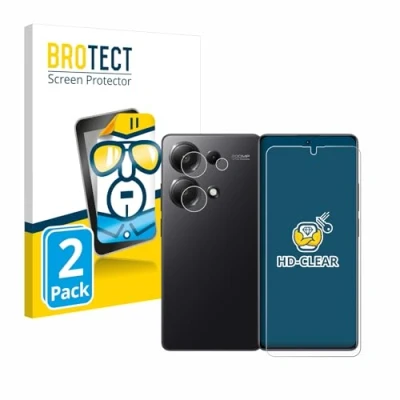 Abbildung von BROTECT (2 Stück Schutzfolie für Xiaomi Redmi Note 13 Pro 4G (Display+Kamera) Displayschutz Folie Ultra Klar
