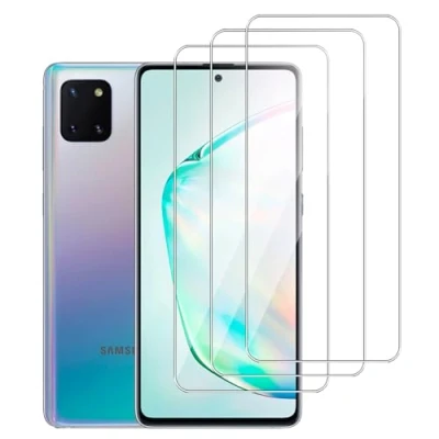 Abbildung von Dlxiks 3 Stück, Panzer Schutz Glas für Samsung Galaxy Note 10 Lite, 9H Härte Schutzfolie, Anti Kratzen, HD Klar Displayschutzfolie Lite