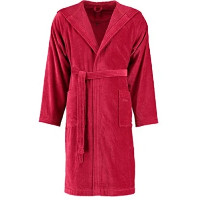 Abbildung von Vossen Unisex Bademantel Texas, Kurzform, Webvelours, Kapuze, Gürtel, für Damen &amp; Herren