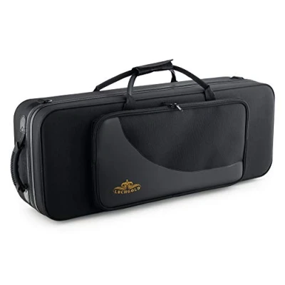 Abbildung von Lechgold Leichtkoffer für Tenor Saxophon Lightcase alle gängigen Tenorsaxophone Thermopolsterung Außentasche Rucksackgarnitur Separate Fächer S Bogen, Mundstück und Zubehör Schwarz