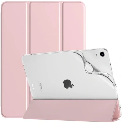 Abbildung von TiMOVO Hülle für iPad Air 11 Zoll M2 2024, 6/5/4 (2024/2022/2020) 10,9&quot;, Schlanke mit weicher TPU Transluzente Matt Rückseite, Auto Schlaf/Aufwach Schutzhülle, Roségold