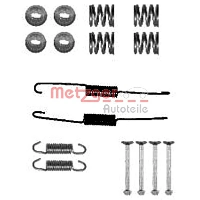 Abbildung von METZGER 105 0879 Zubehörsatz, Bremsbacken TOYOTA: Yaris II Schrägheck, III Schrägheck