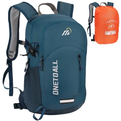 Abbildung von ONETOALL Diebstahlsicherer Wanderrucksack Damen 20L, Leichter Tagesrucksack Herren Klein, Wasserdichter Fahrrad Rucksack mit Rückenbelüftung zum Wandern Tagestour Radfahren Reisen Pendeln, nur 500g