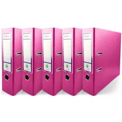 Abbildung von Netuno 5x Akten Ordner rosa din a4 2 Ring Mechanik Ringorder 8cm Kunststoff breit Büroordner Plastikordner Briefordner Ringmappe breiter Aktenordner 5er pack