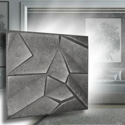 Abbildung von Eurodeco 3D Wandpaneele Wandverkleidung Paneele Dekoren Deckenpaneele Wanddeko Platten Wandtattoos aus Polystyrol XPS Styropor 50 x cm, 3 mm Stärke, Merkur Betonoptik, 16 Stück (4m²)