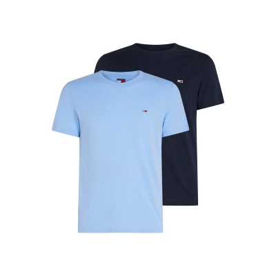 Abbildung von Tommy Jeans SLIM TEE 2 PACK Tshirt basic, Herren, Größe: 46, Sugarplum blue/dark night navy