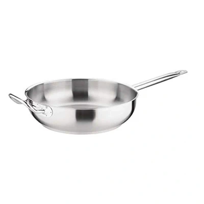 Abbildung von Vogue Edelstahl Bratpfanne 30 cm, Größe: 300(Ø)mm / 5,1 Liter, Induktionsgeeignete für alle Herdarten, Aluminiumboden, Spülmaschinenfest, FB699